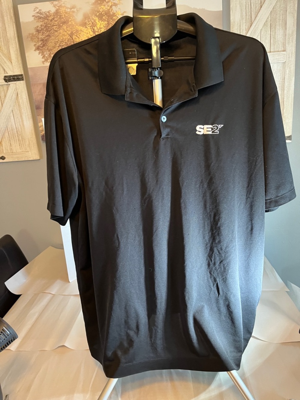 Men's Black Polo Shirt - Short Sleeve Performance